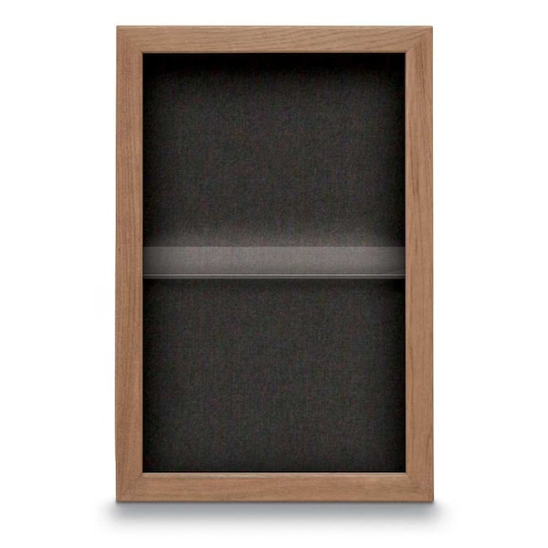 Indoor Enclosed Combo Board, 48"x36", Black Frame/Black & Medium Grey